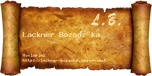 Lackner Bozsóka névjegykártya